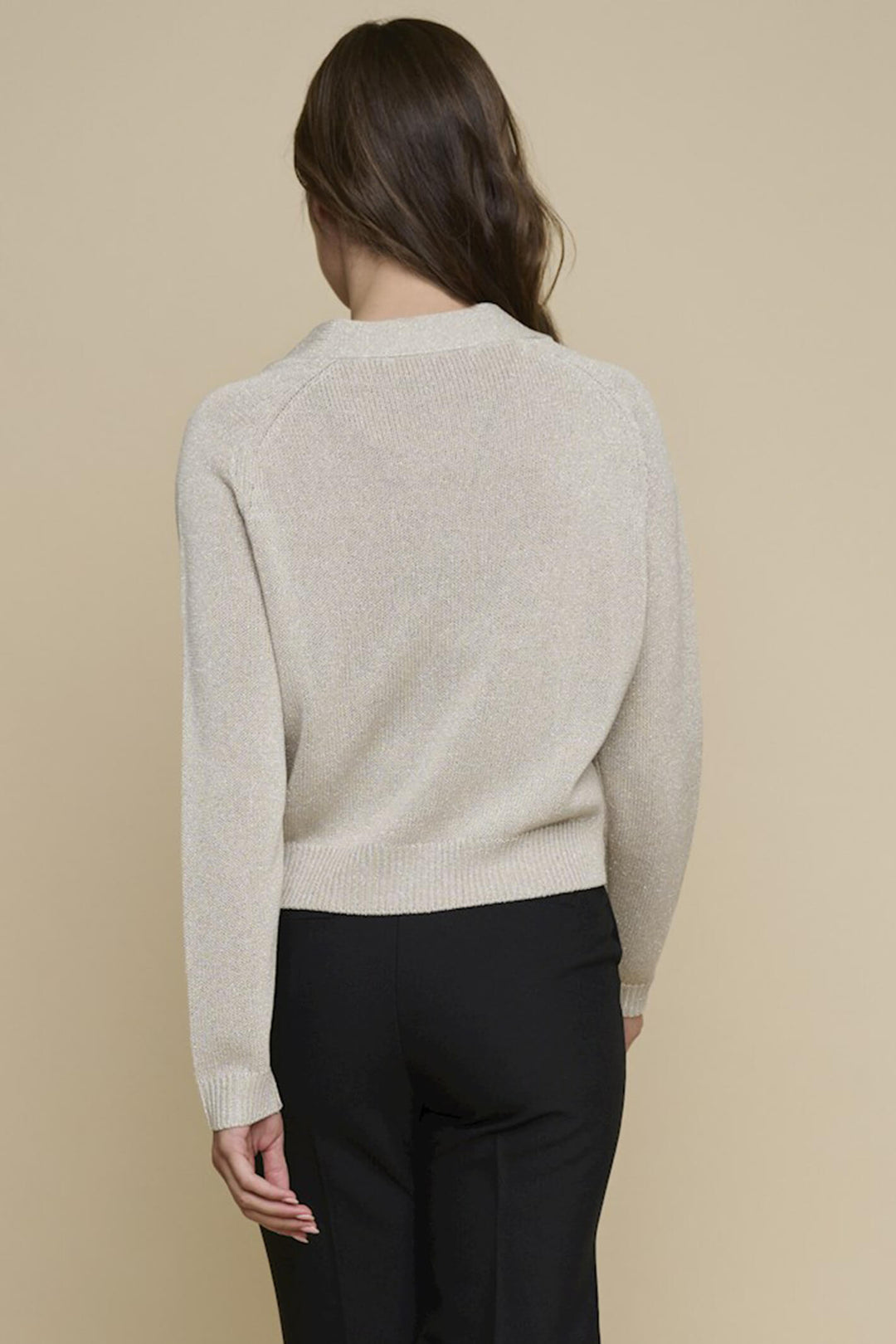 Rino & Pelle Kumi 7012321 Birch Cream Metallic Cardigan - Olivia Grace Fashion