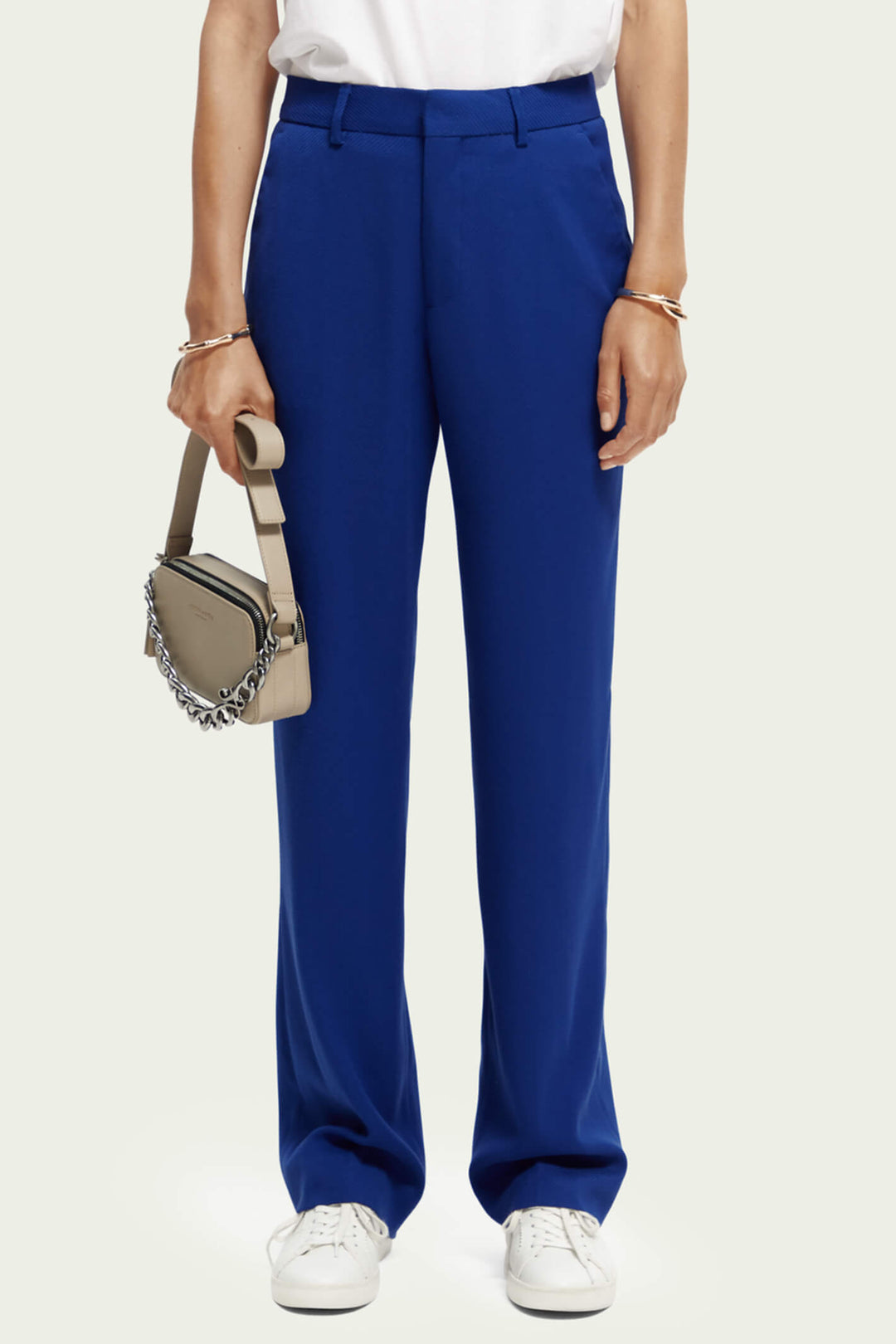 Scotch & Soda 172081 Bright Blue Hailey Straight Trousers = Olivia Grace Fashion