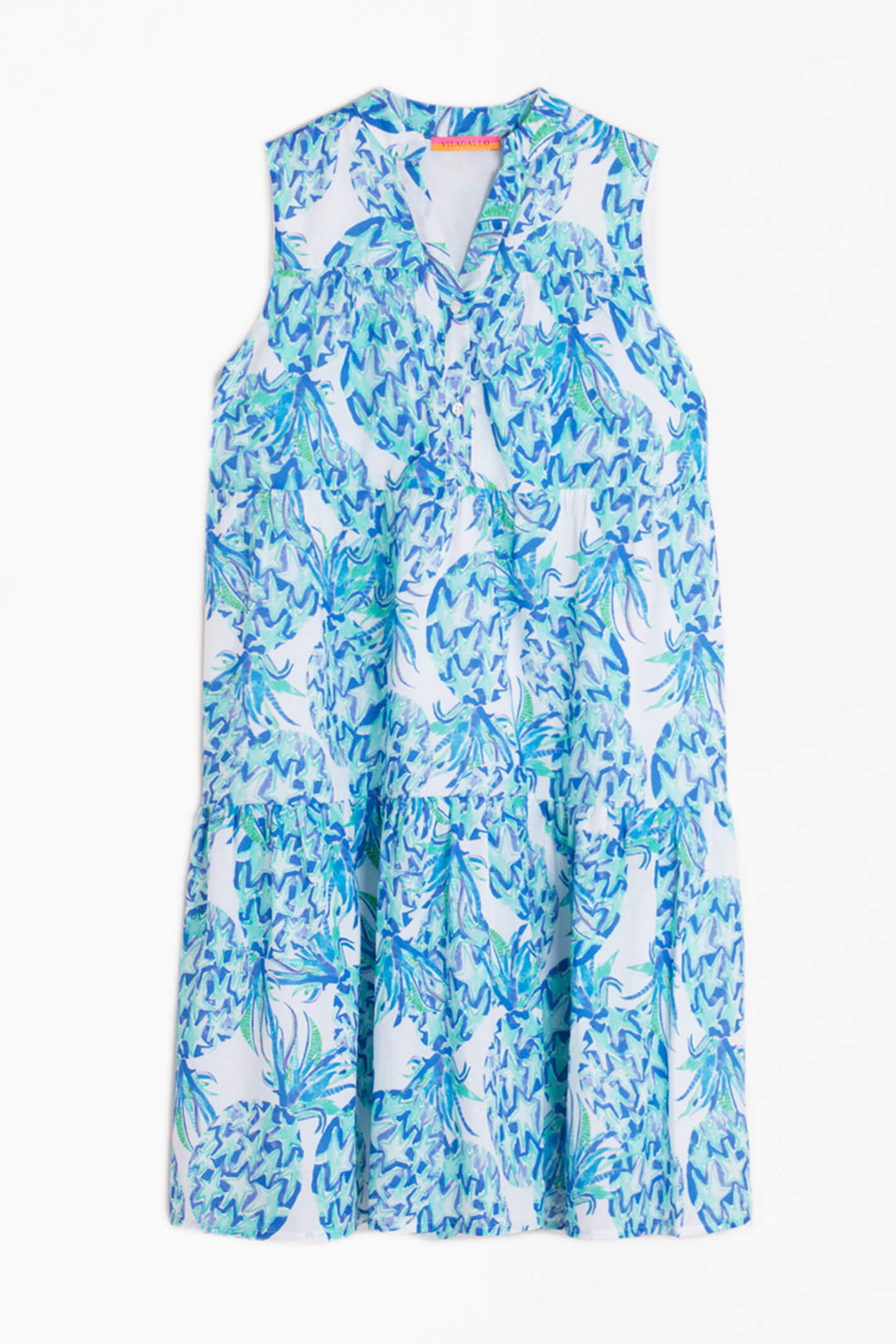 Vilagallo 30033 Ananad Blue Print Dress - Olivia Grace Fashion