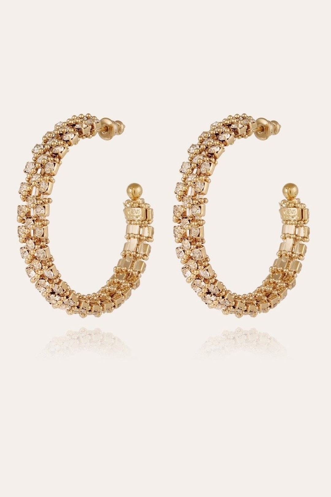 Gas Bijoux Izilda Strass Gold Plated Hoop Earrings - Olivia Grace Fashion