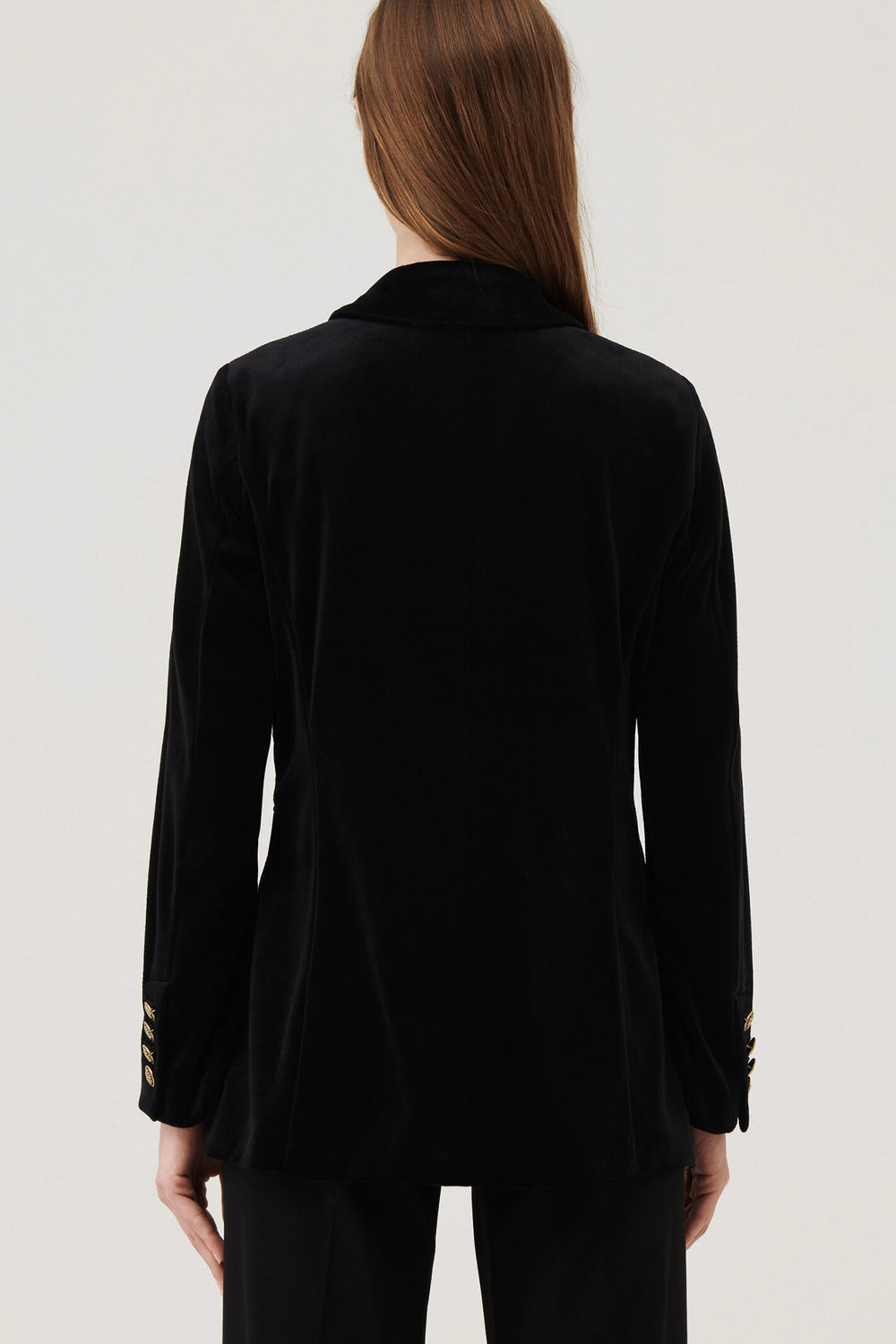 Marella Renata 2339161037200 Black Velvet Blazer Jacket - Olivia Grace Fashion