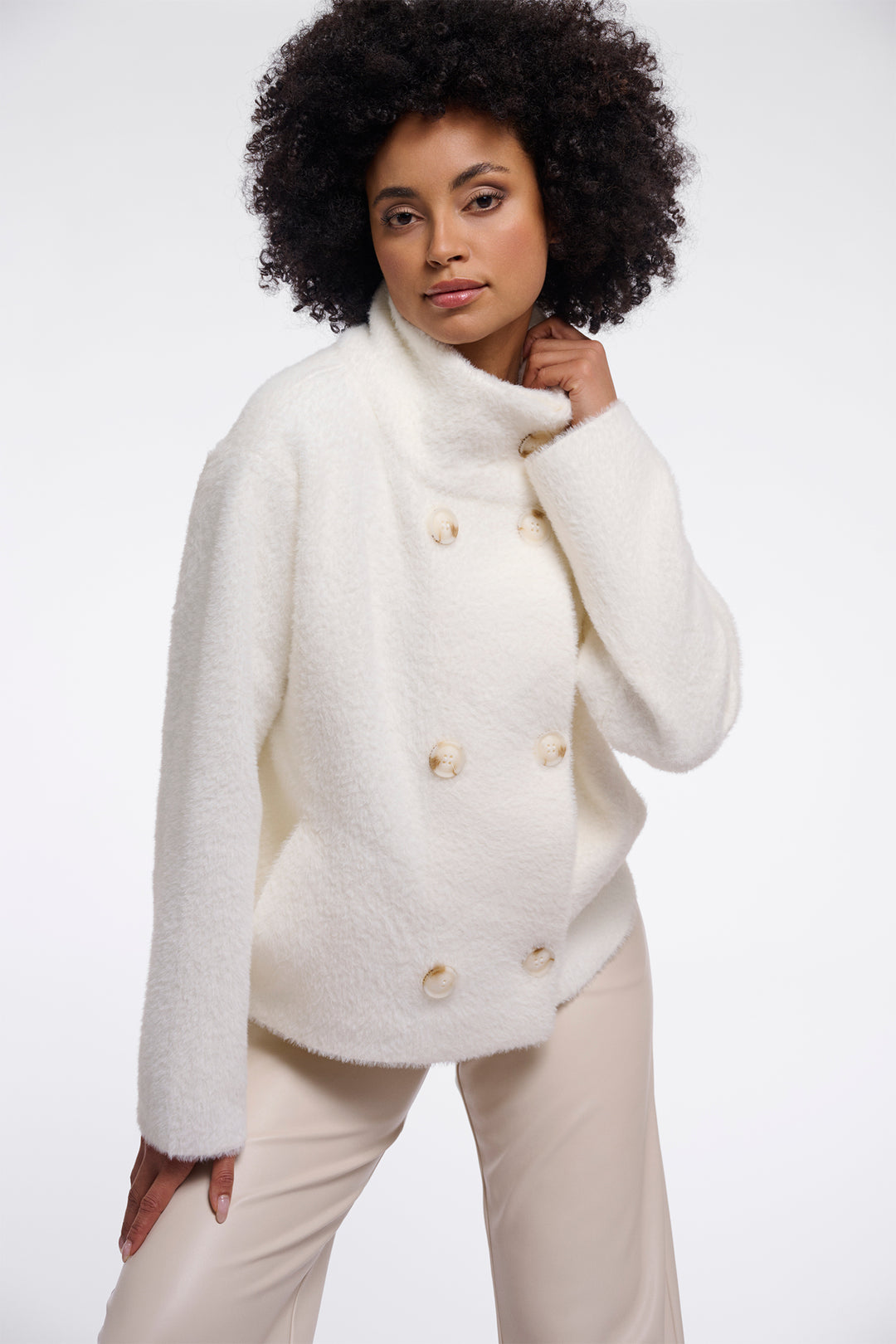 Rino &amp; Pelle Beth 500NOOS Snow White Short Double Breasted Jacket