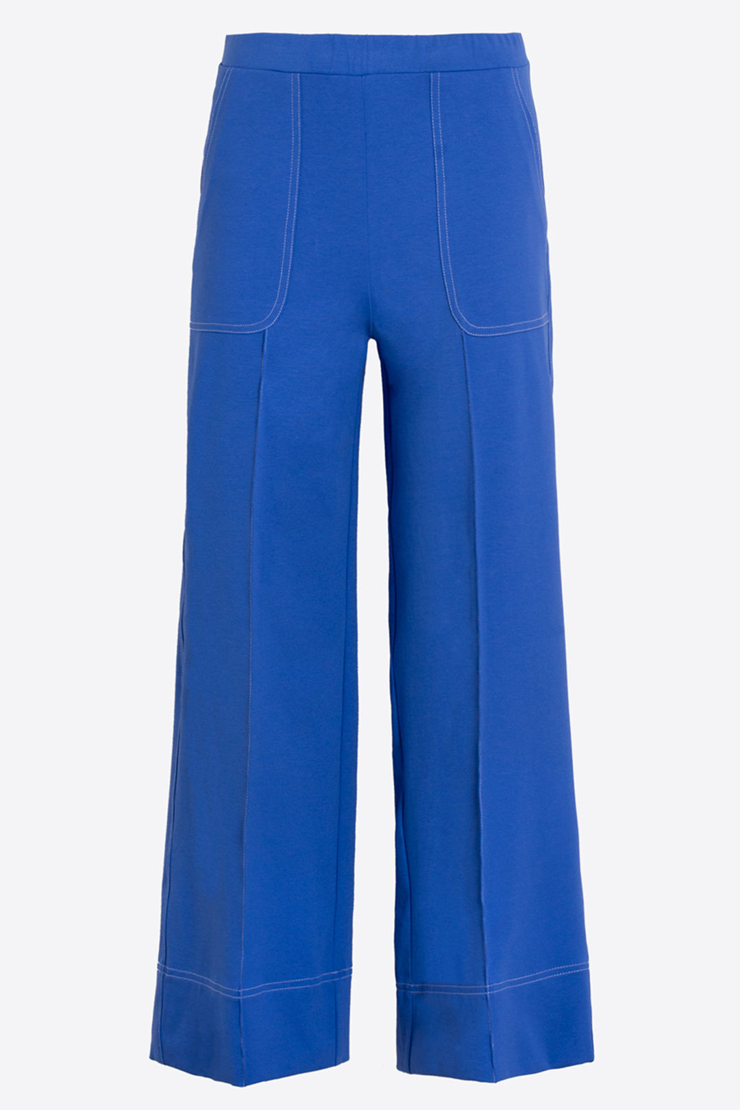Vilagallo 33272 Roma Blue Wide Leg Pull-On Cropped Trousers