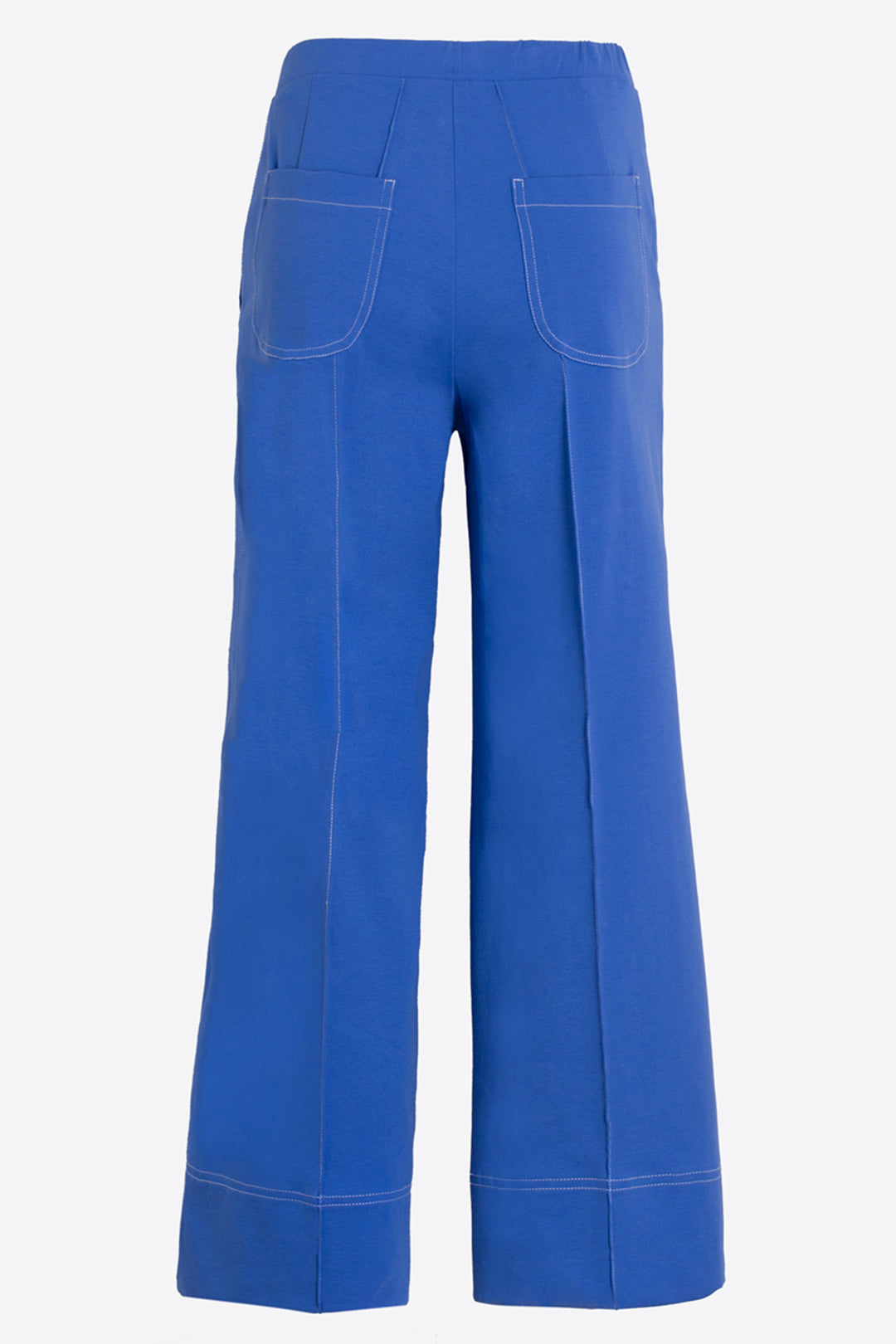Vilagallo 33272 Roma Blue Wide Leg Pull-On Cropped Trousers