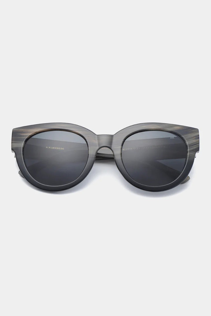 A.Kjaerbede Lilly KL2215 Striped Horn Black Sunglasses - Olivia Grace Fashion