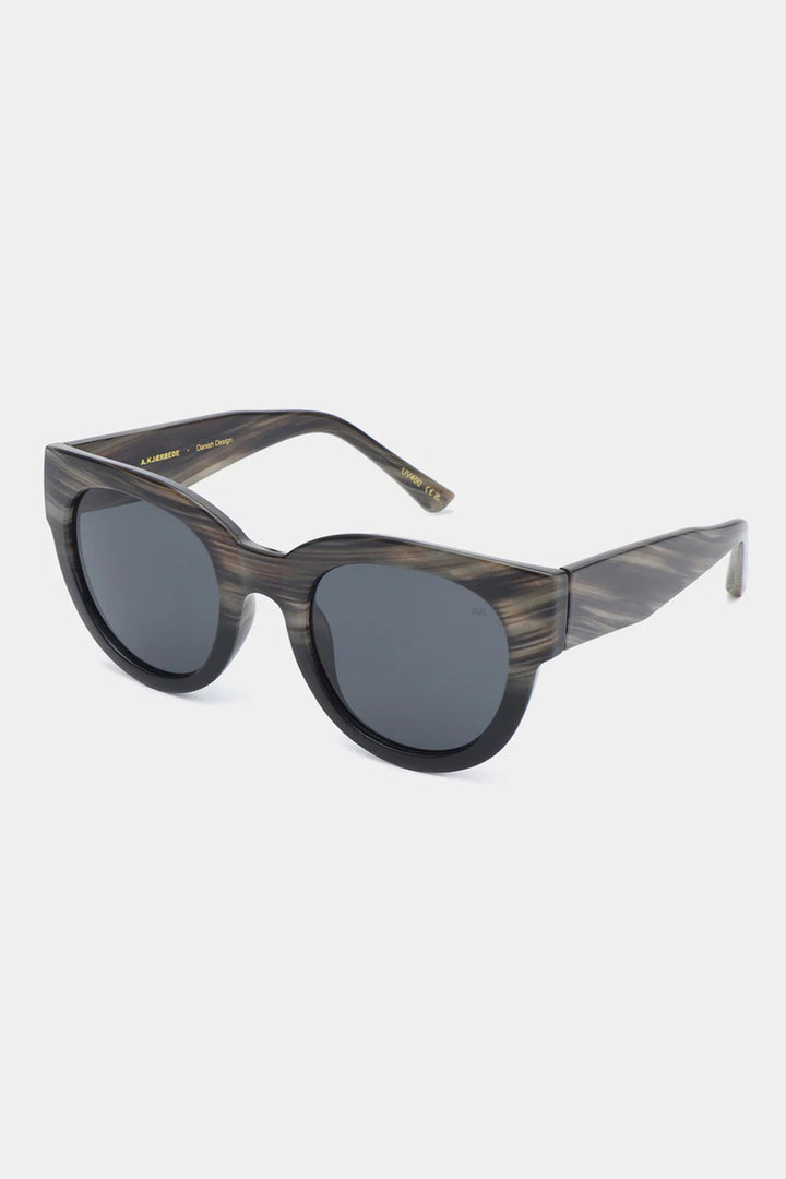 A.Kjaerbede Lilly KL2215 Striped Horn Black Sunglasses - Olivia Grace Fashion