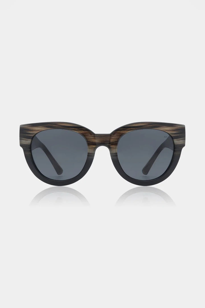 A.Kjaerbede Lilly KL2215 Striped Horn Black Sunglasses - Olivia Grace Fashion