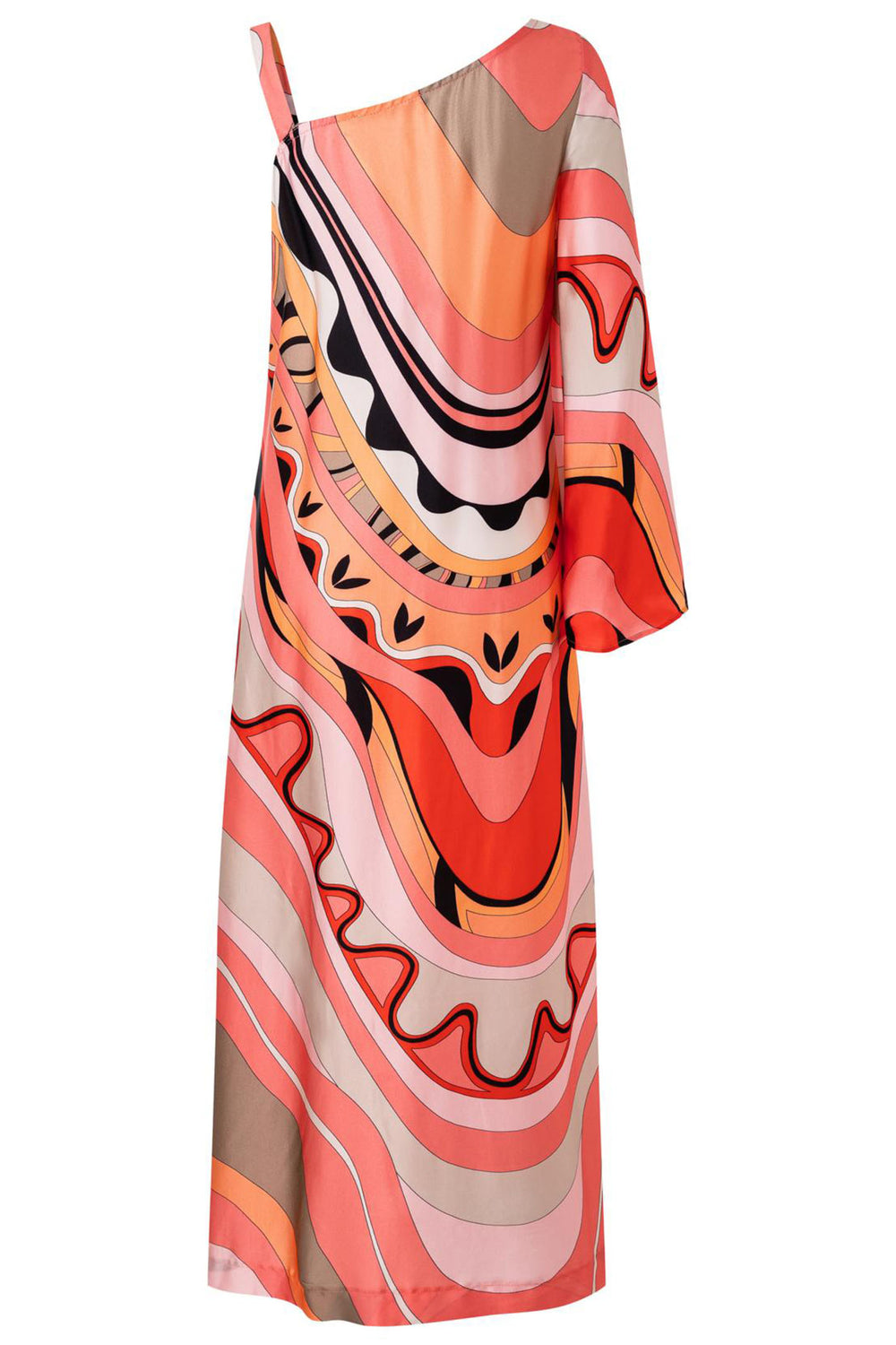Ana Alcazar 040467 Pink Retro Print One Shoulder Dress - Olivia Grace Fashion