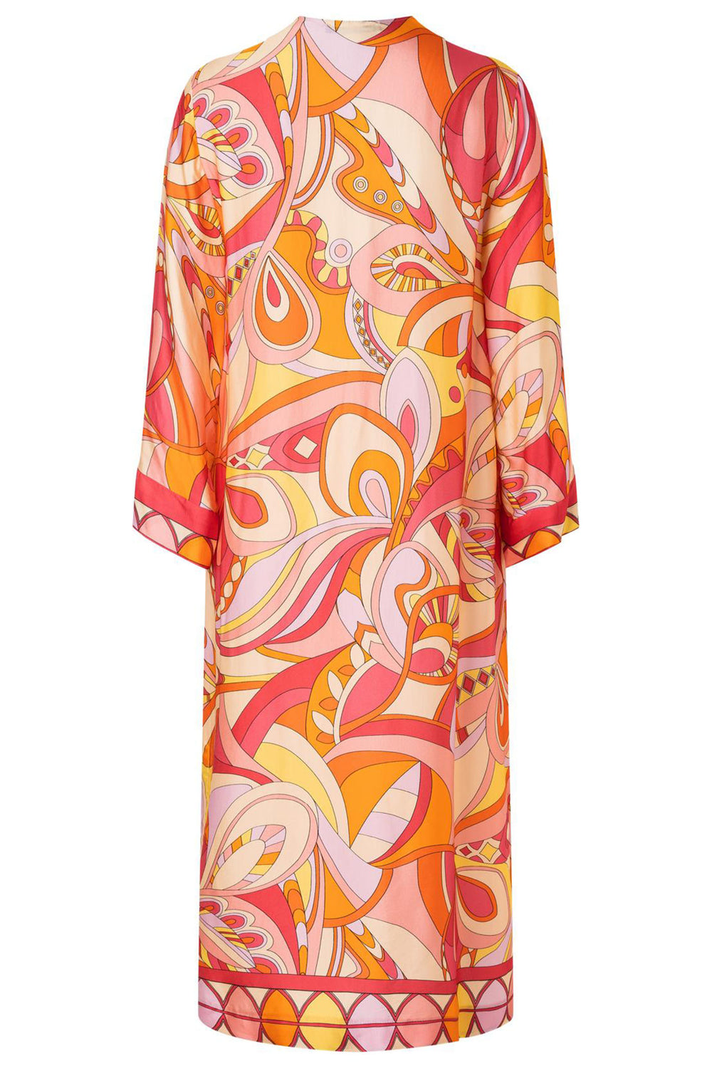 Ana Alcazar 040484 Orange Retro Print V-Neck Dress - Olivia Grace Fashion