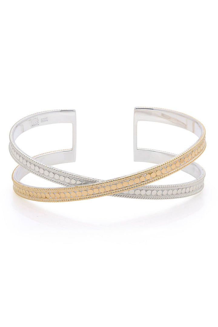 Anna Beck 0504C-TWT Classic Cross Cuff Bracelet Gold Silver