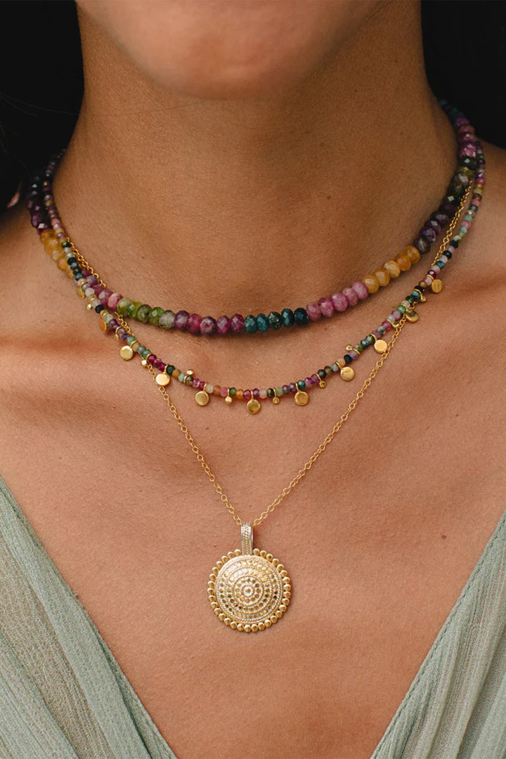 Anna Beck NK10849GLD Sundara Scallop Disc Necklace