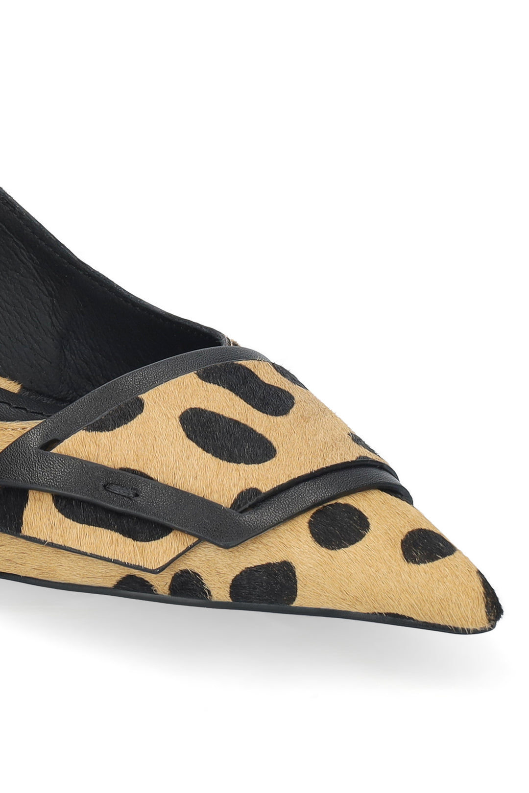 BiBi Lou Astra Cheetah Beige Pony Fur Pumps 645Z91VK-CHT, pony fur and leather trim detail