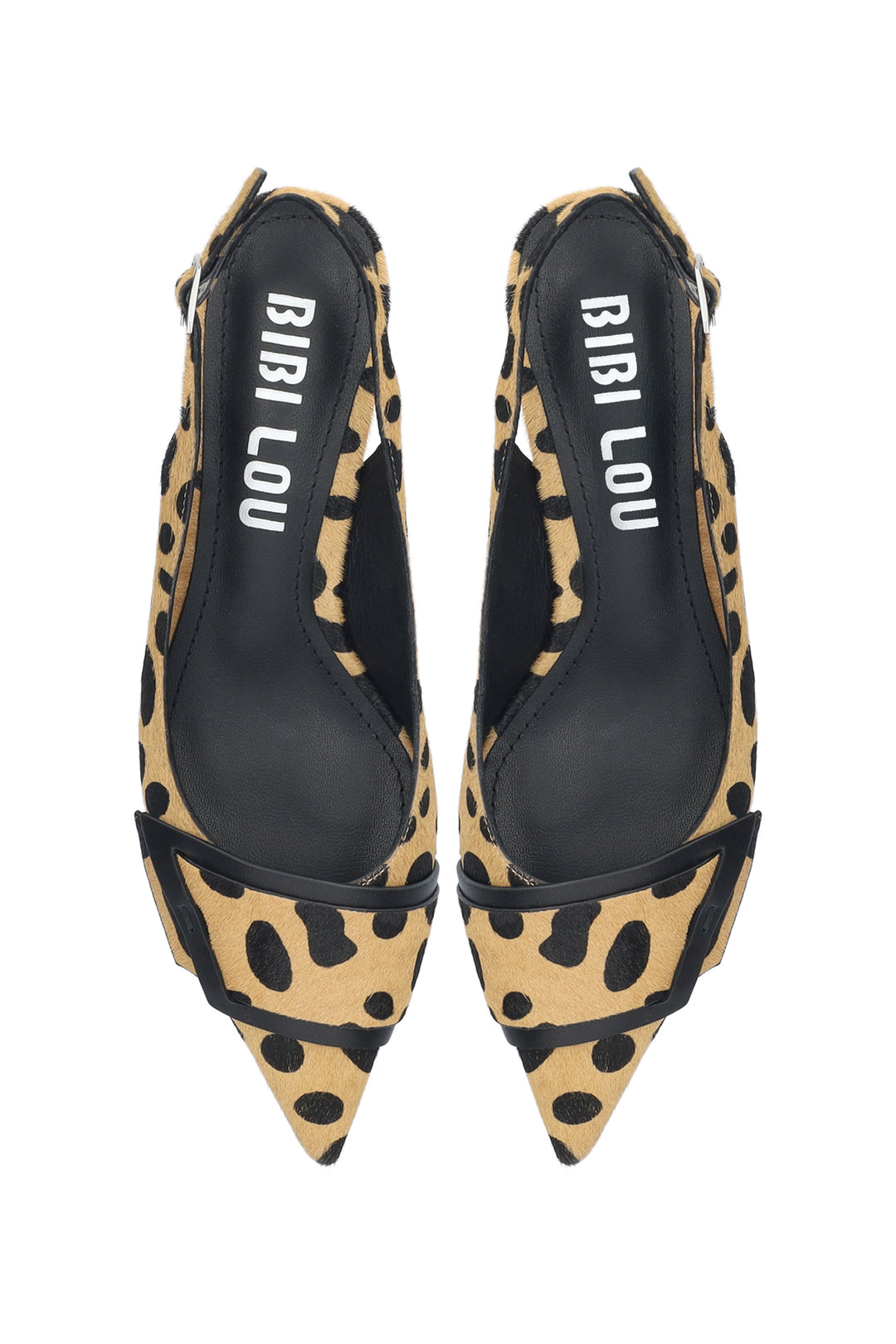 BiBi Lou Astra Cheetah Beige Pony Fur Pumps 645Z91VK-CHT, top view of the pair