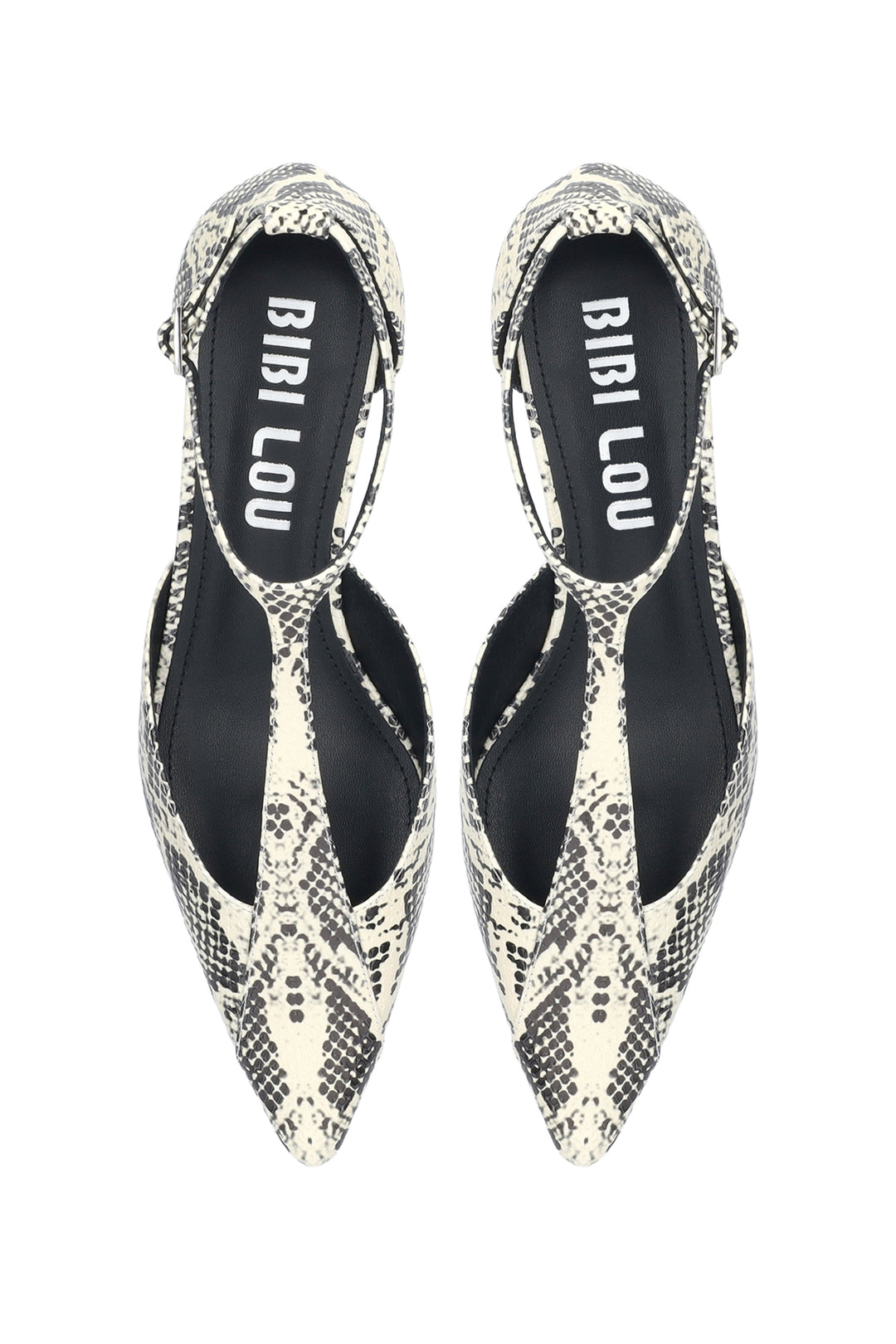 BiBi Lou Canna Off White Snake Leather Pumps 520Z50VK-OWT, top view of the pair