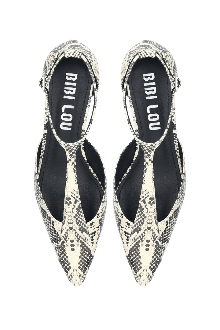 BiBi Lou Canna Off White Snake Leather Pumps 520Z50VK-OWT, top view of the pair