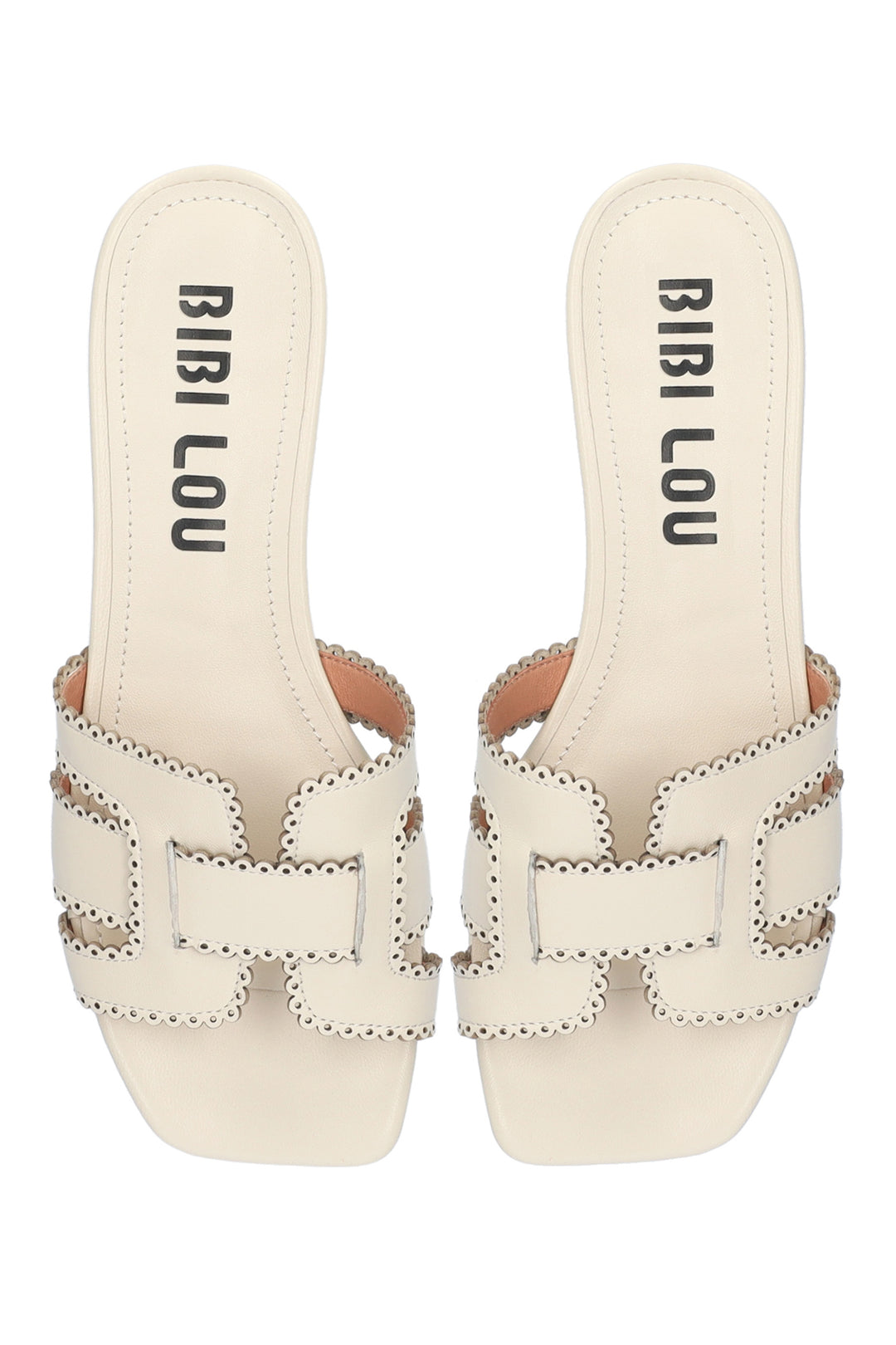BiBi Lou Holly Off White Leather Sandals 755Z10VK