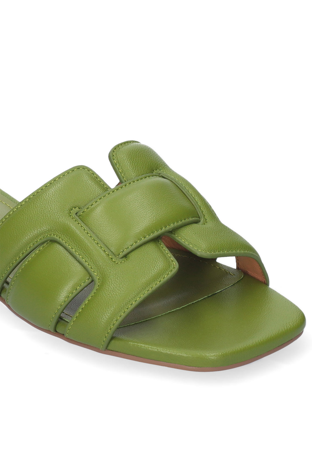 BiBi Lou Holly Olive Green Leather Sandals 760Z10VK