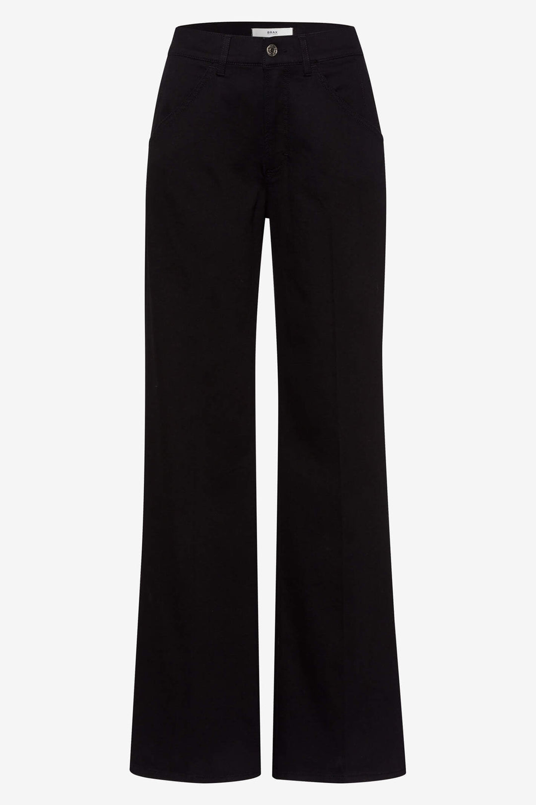 Brax Maine 73-6368 09929920 02 Black Five Pocket Wide Leg Trousers - Olivia Grace Fashion