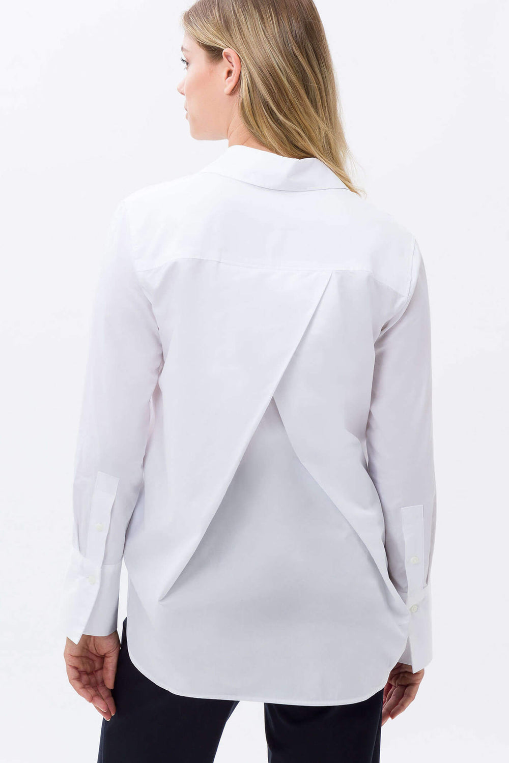 Brax Vicki 43-5068 94123800 99 White Crossover Back Shirt- Olivia Grace Fashion