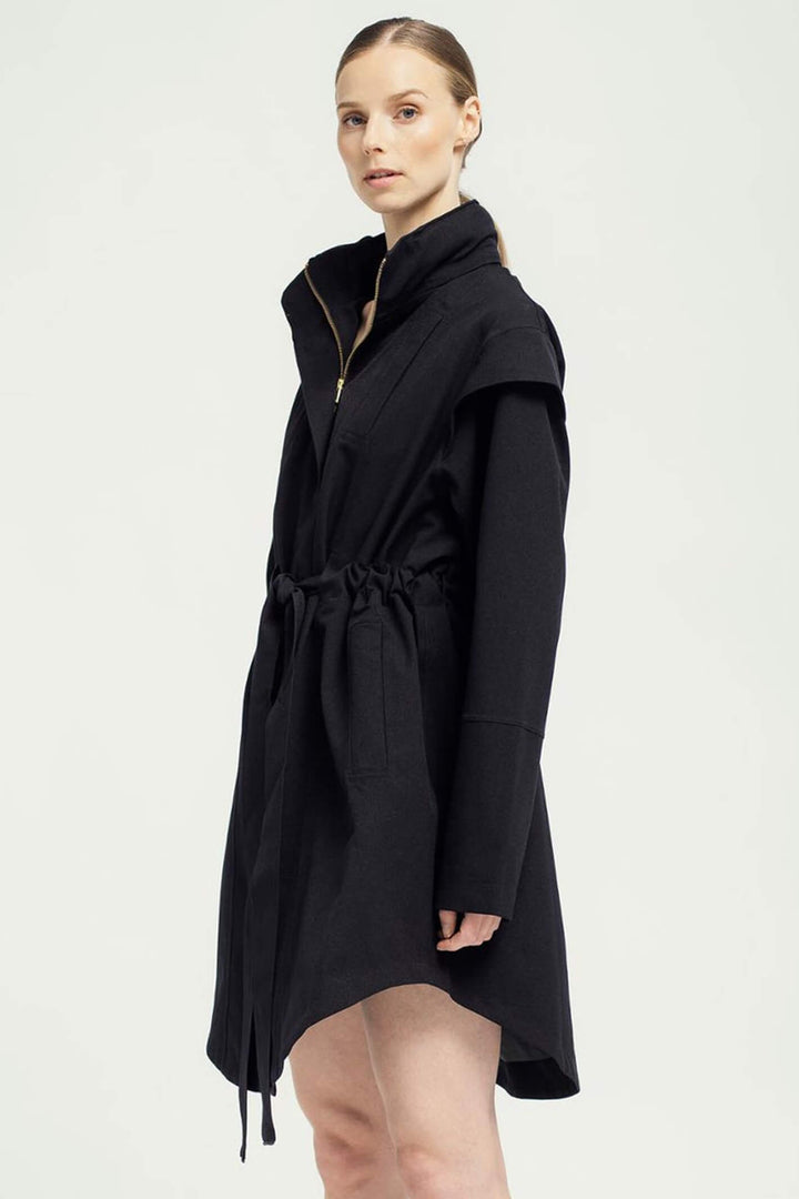 BRGN 15032T2 095 New Black Monsun Wateproof Coat - Olivia Grace Fashion