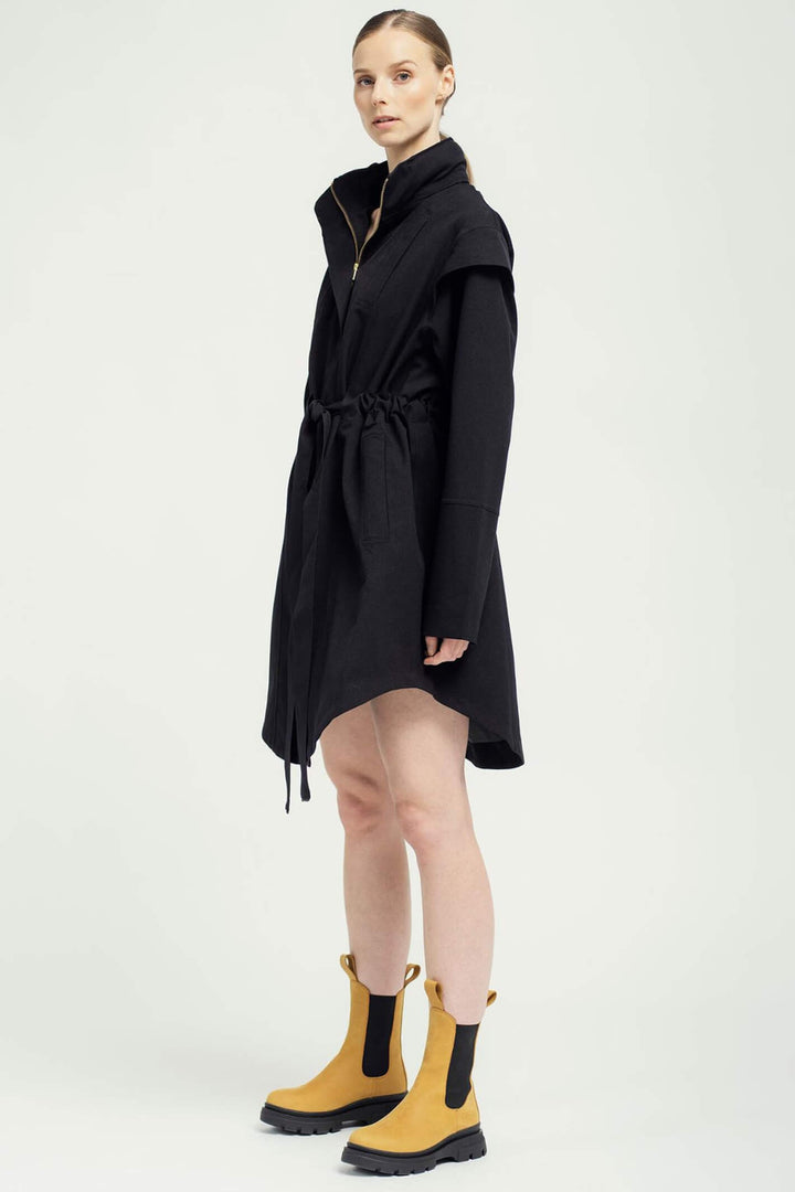 BRGN 15032T2 095 New Black Monsun Wateproof Coat - Olivia Grace Fashion