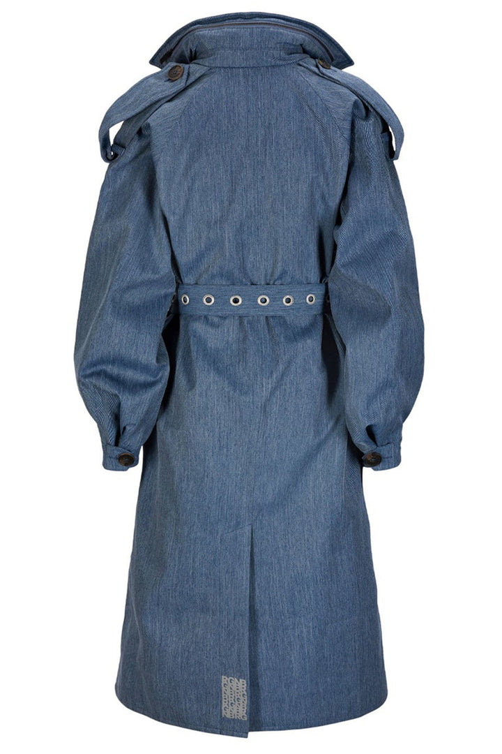 BRGN 15066V2 Duskregn 735 Denim Blue Maxi Trench Coat