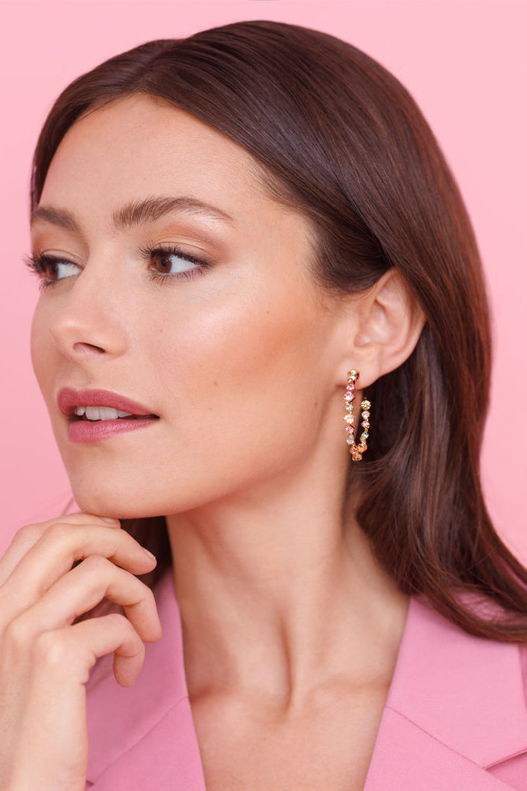 Caroline Svedbom 101042128501 Antonia Summer Combo Gold Loop Earrings - Olivia Grace Fashion