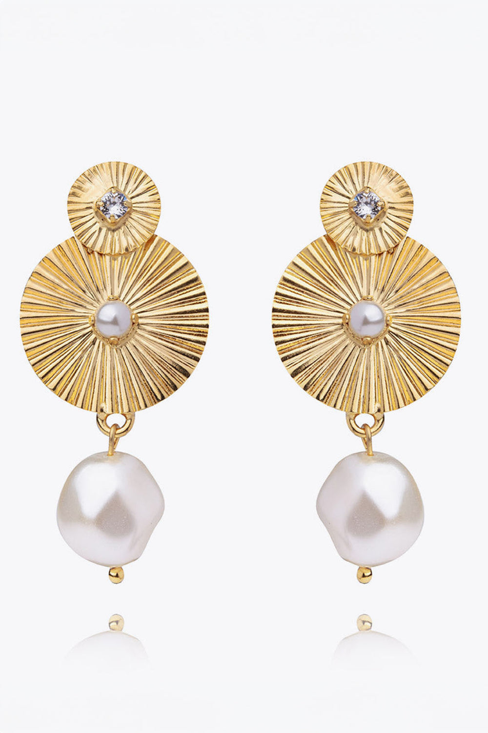Caroline Svedbom 101150123501 Odessa Pearl Crystal Gold Earrings - Olivia Grace Fashion