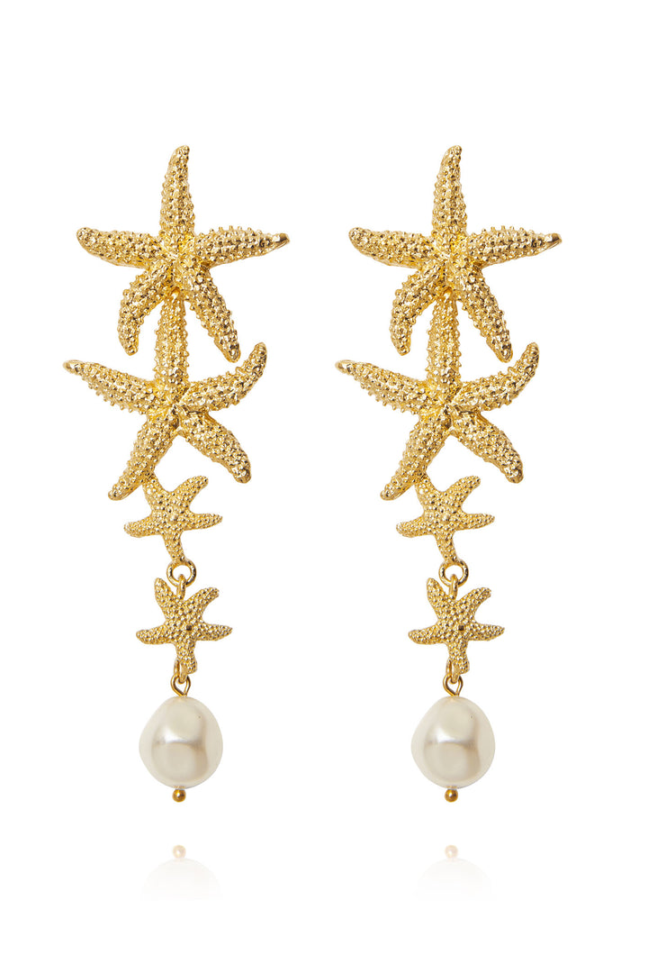 Caroline Svedbom 101664116801 Falling Star Pearl Gold Earrings - Olivia Grace Fashion
