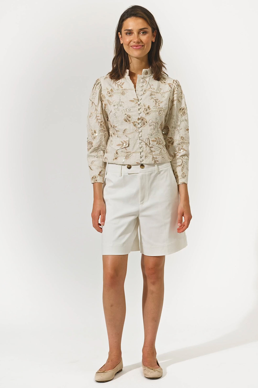 Dea Kubidal MarilynDEA Marigold Beige Puff Sleeve Jacket 1890326