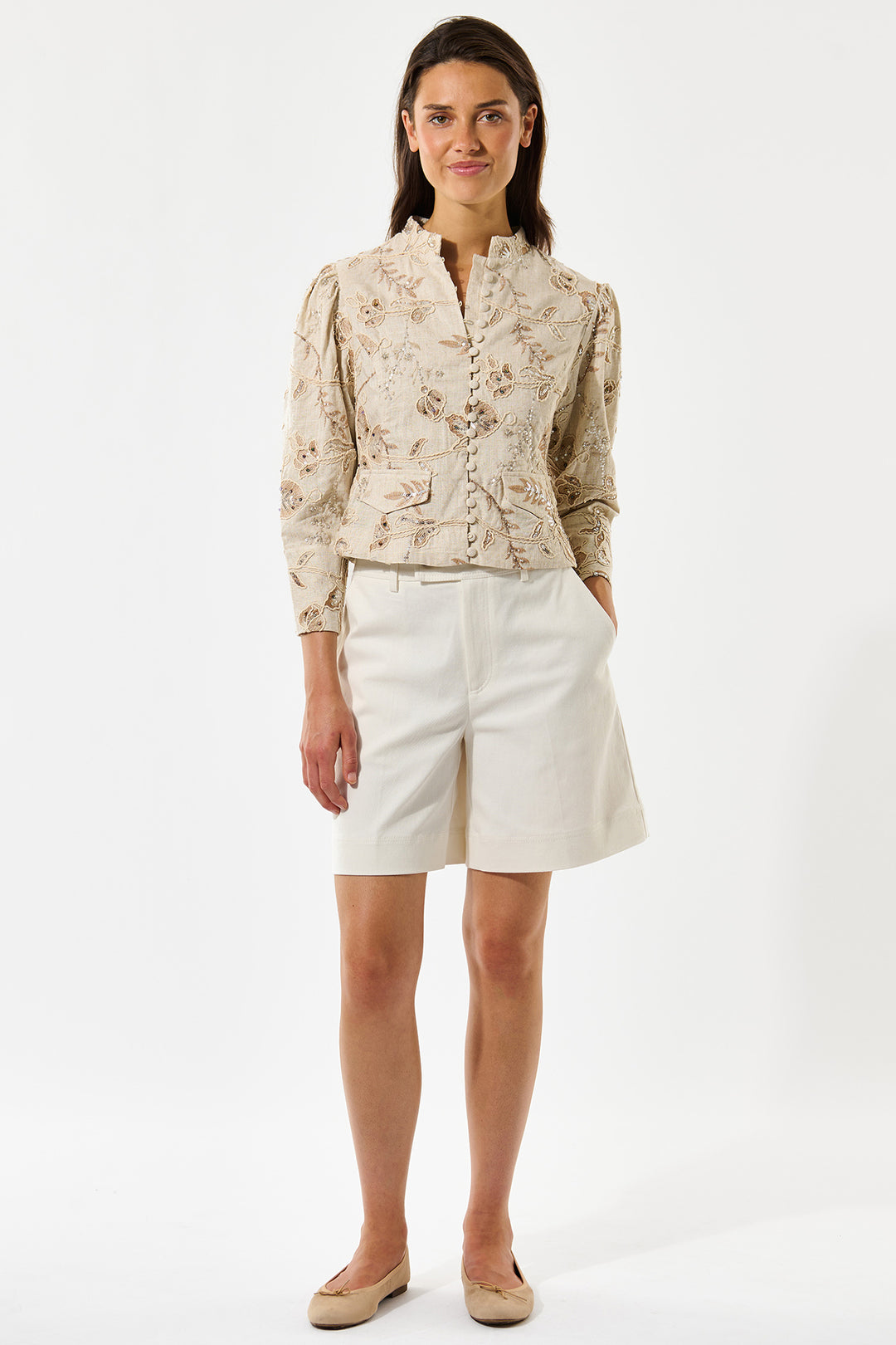 Dea Kubidal MarilynDEA Marigold Beige Puff Sleeve Jacket 1890326
