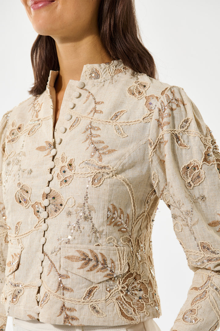 Dea Kubidal MarilynDEA Marigold Beige Puff Sleeve Jacket 1890326