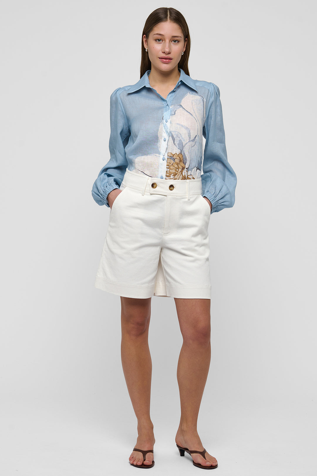 Dea Kubidal SiomaDEA Skyway Blue Balloon Sleeve Shirt 3290326
