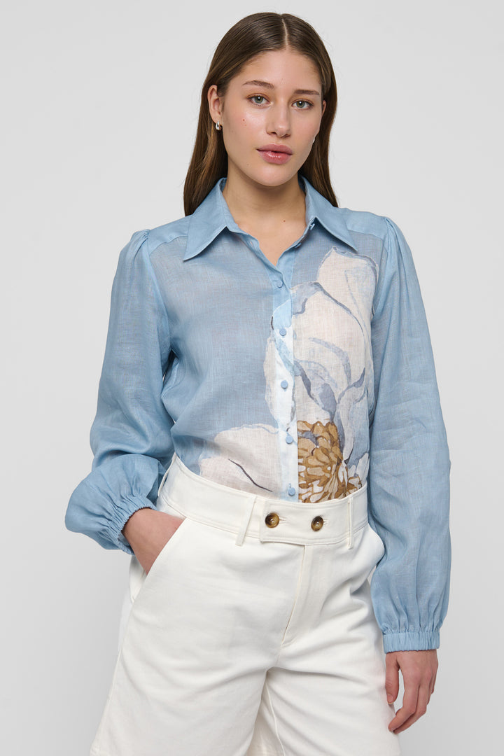 Dea Kubidal SiomaDEA Skyway Blue Balloon Sleeve Shirt 3290326