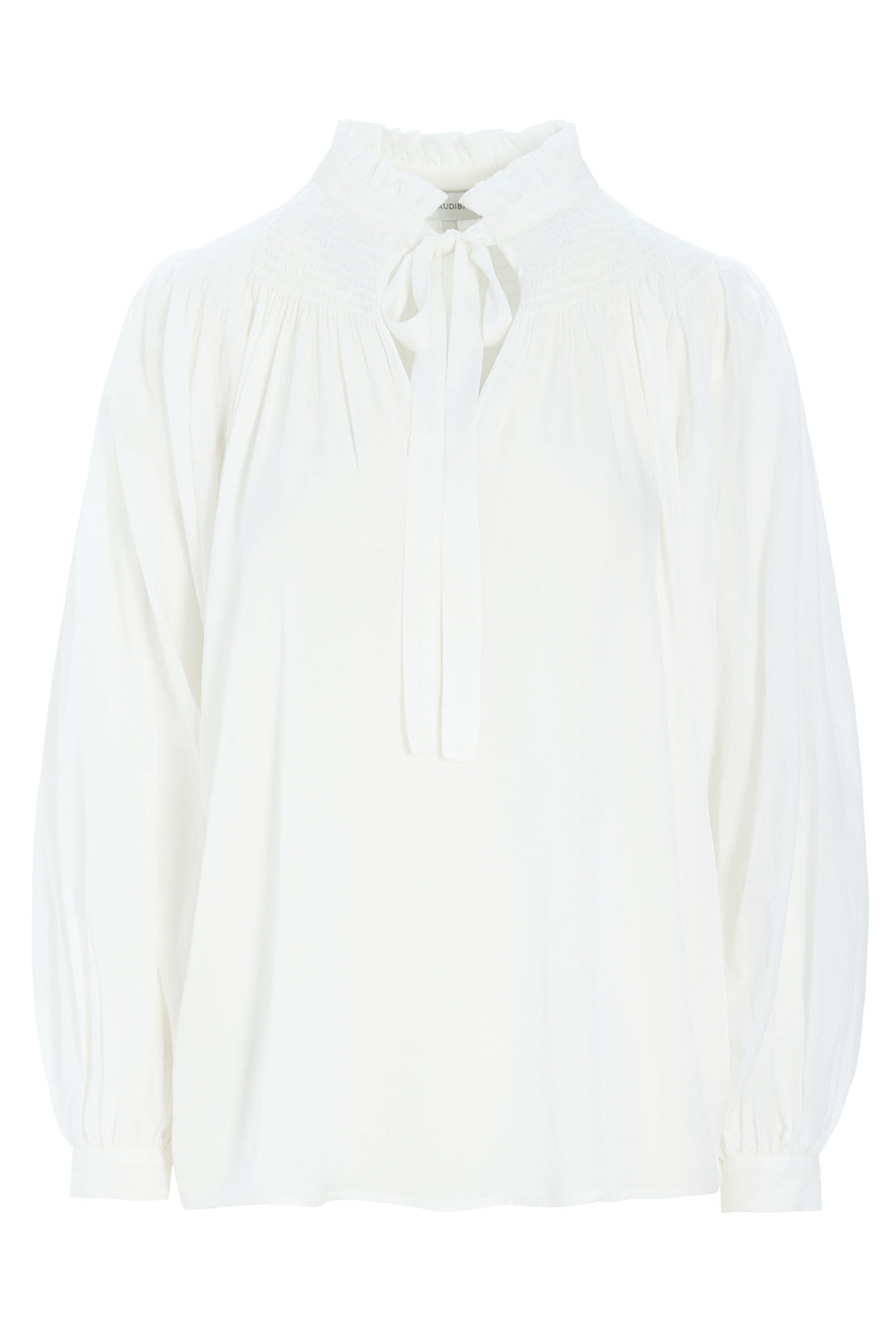 Dea Kudiba Malinka 1670124 1002 Natural White Silk Smocked Blouse - Olivia Grace Fashion