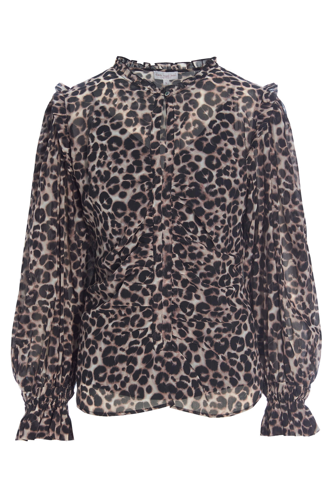 Dea Kudibal 0250723 Millynna Leopard Soil Balloon Sleeve Blouse - Olivia Grace Fashion