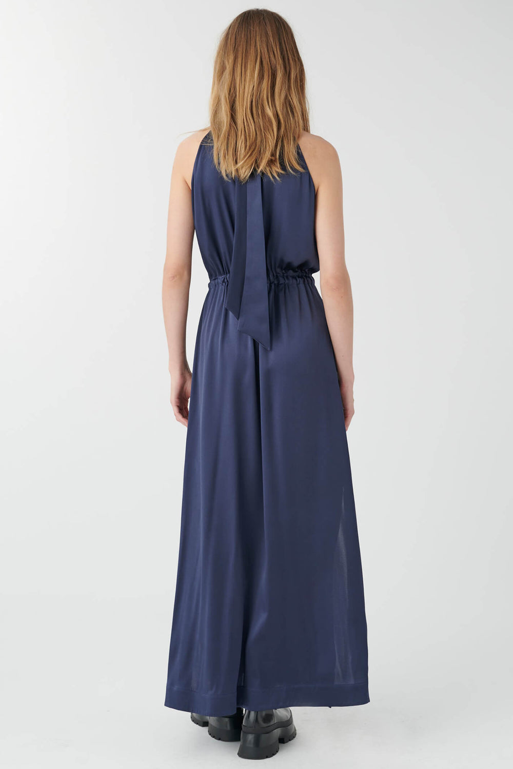 Dea Kudibal 1530723 Nataliah Optical Blue Halterneck Dress - Olivia Grace Fashion