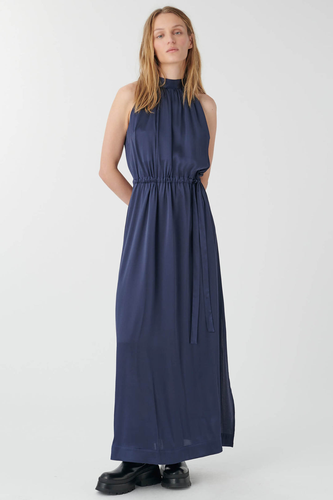 Dea Kudibal 1530723 Nataliah Optical Blue Halterneck Dress - Olivia Grace Fashion