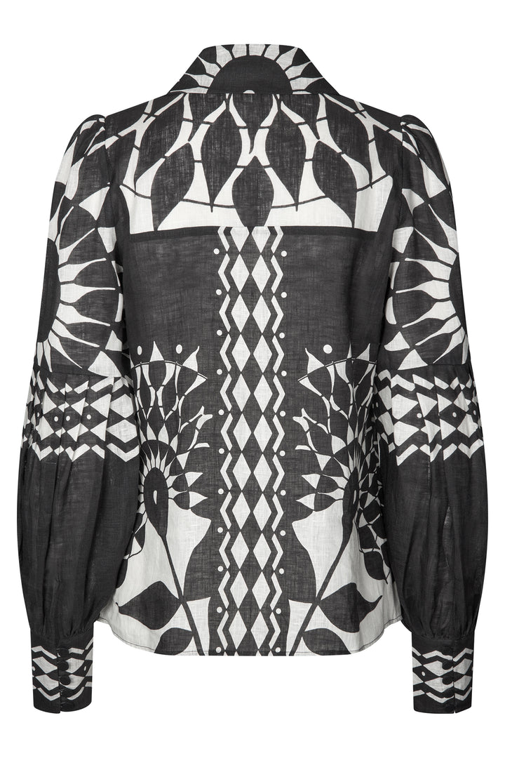 Dea Kudibal AlexaDEA NS Black White Balloon Sleeve Blouse 1571025