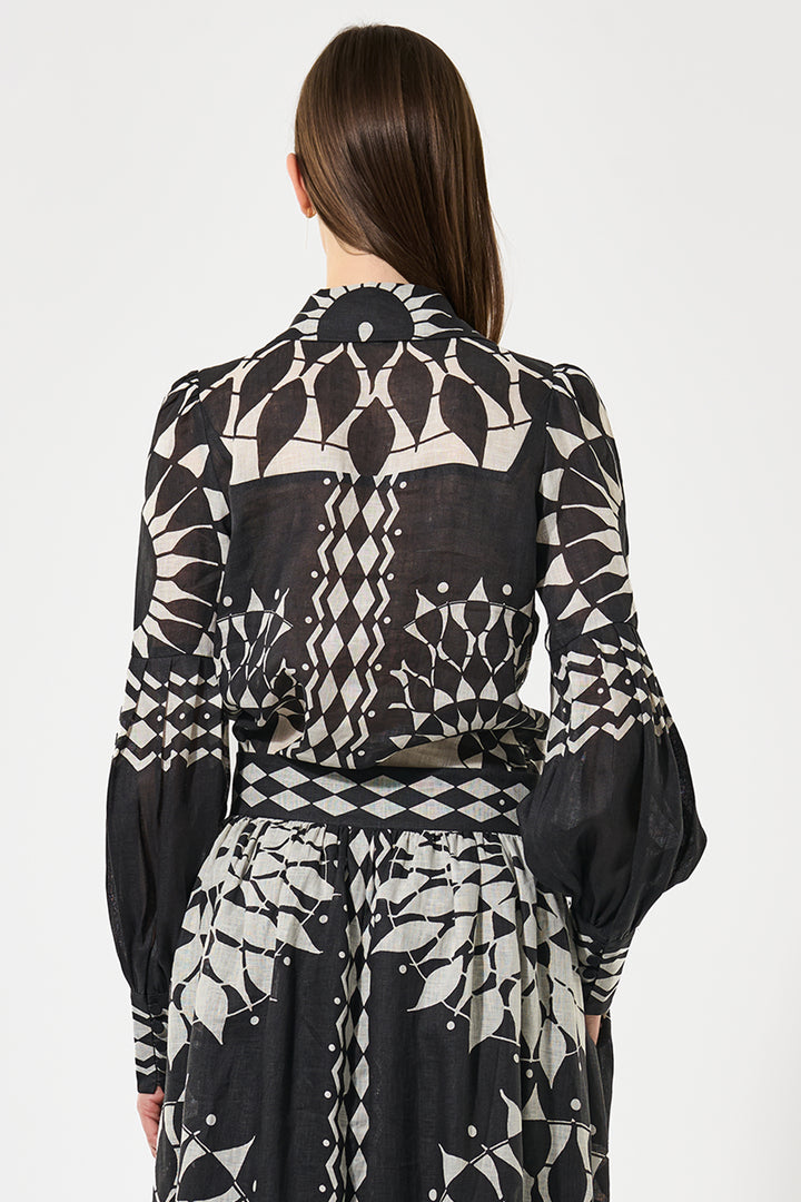 Dea Kudibal AlexaDEA NS Black White Balloon Sleeve Blouse 1571025