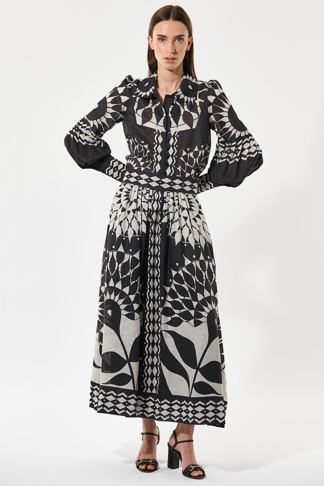 Dea Kudibal AlexaDEA NS Black White Balloon Sleeve Blouse 1571025