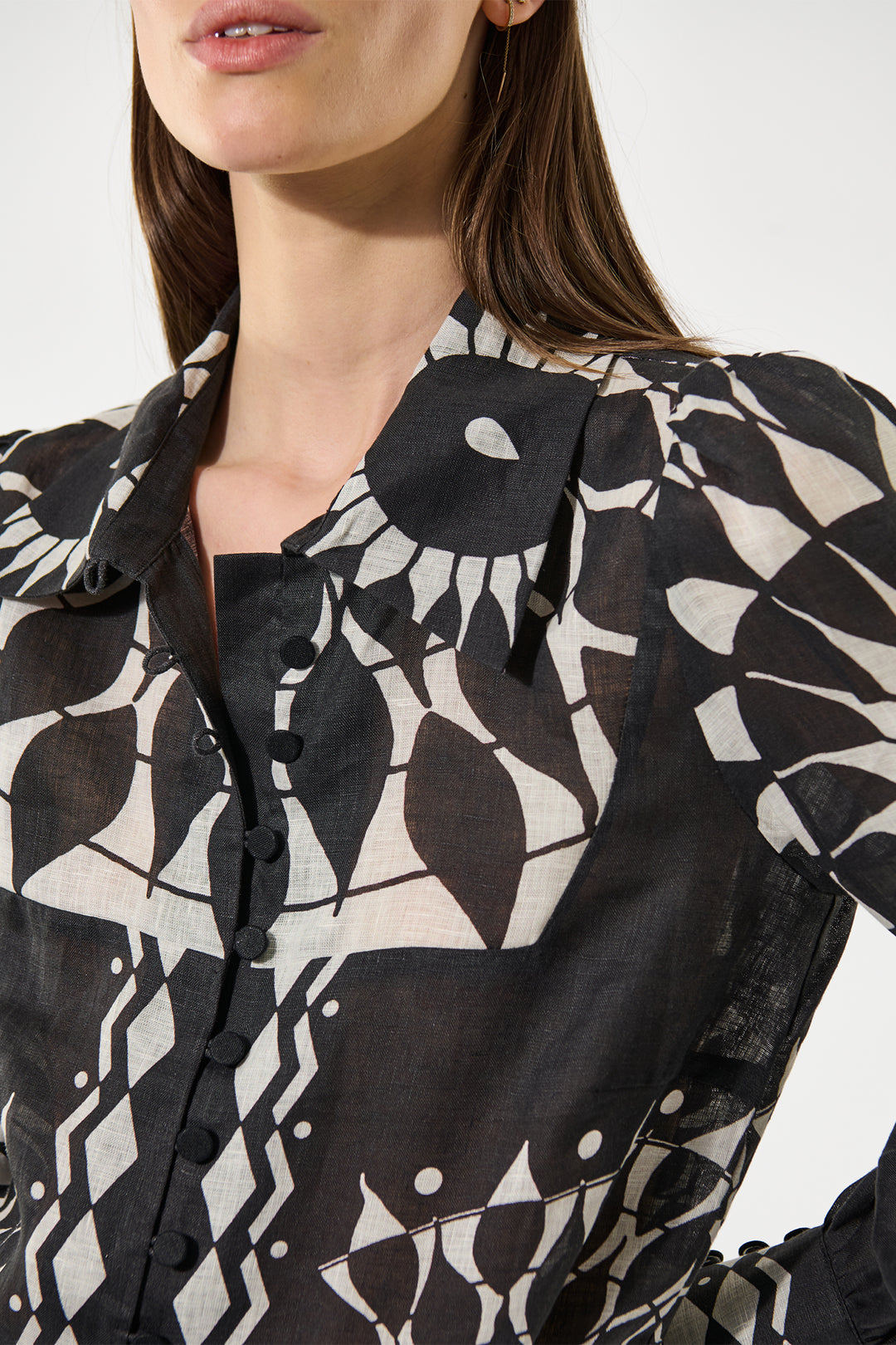 Dea Kudibal AlexaDEA NS Black White Balloon Sleeve Blouse 1571025