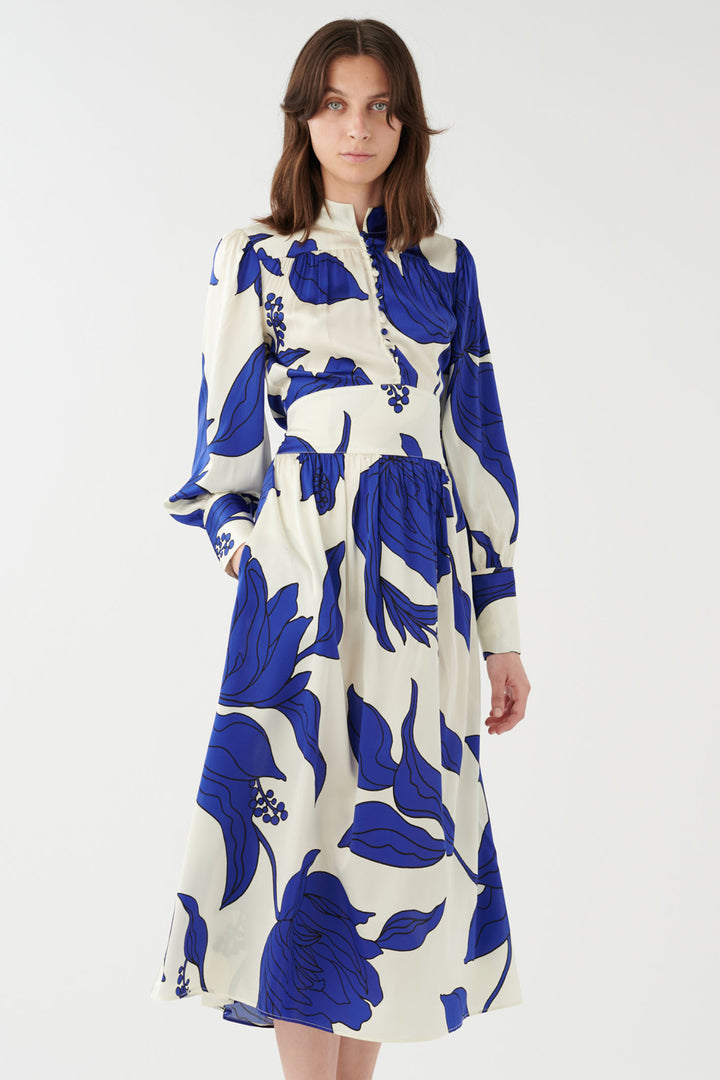 Dea Kudibal Alondra 0360124 5751 Datura Cobalt Blue Print Dress - Olivia Grace Fashion