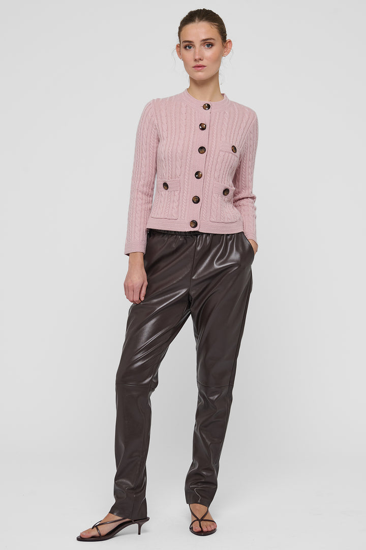 Dea Kudibal DitteDEA Dinky Pink Cable Knit Cardigan at Olivia Grace Fashion
