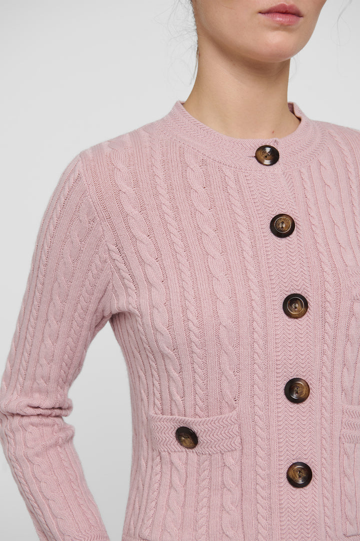Dea Kudibal DitteDEA Dinky Pink Cable Knit Cardigan at Olivia Grace Fashion