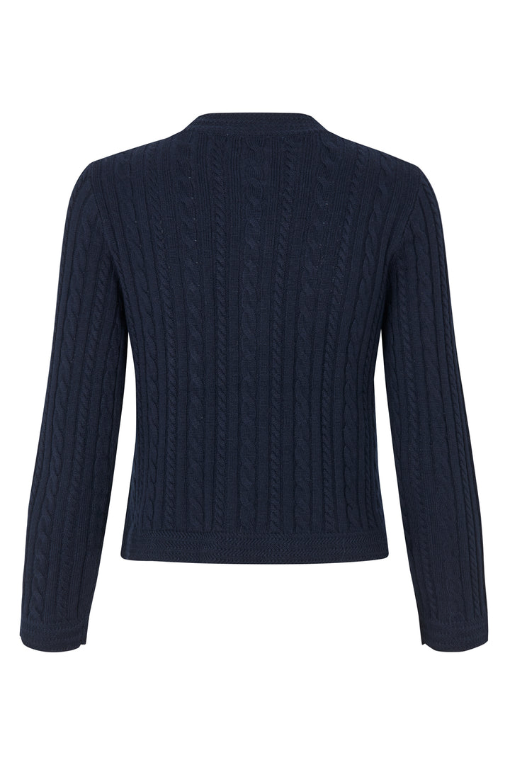 Dea Kudibal DitteDEA Yacht Navy Cable Knit Cardigan at Olivia Grace Fashion