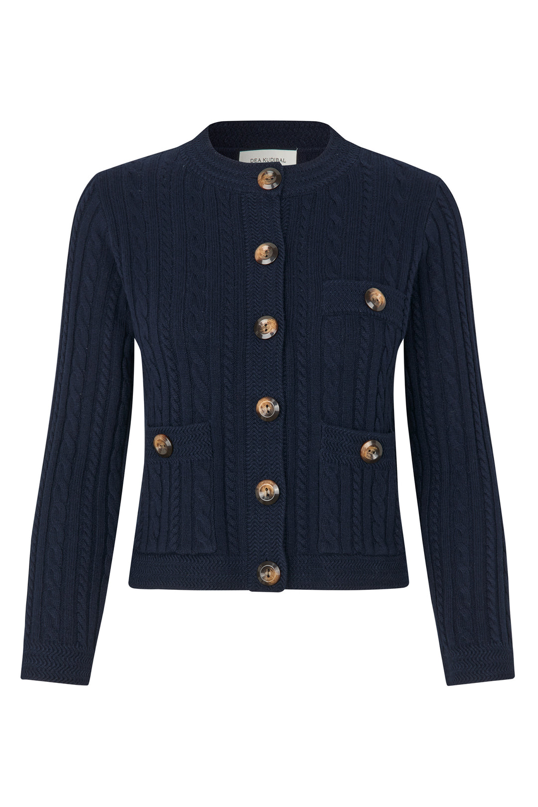 Dea Kudibal DitteDEA Yacht Navy Cable Knit Cardigan at Olivia Grace Fashion