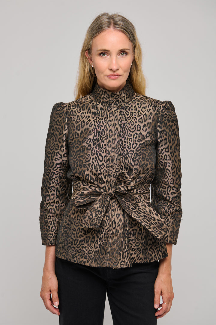 Dea Kudibal EllaDEA Leo Brown Jacquard Jacket 1581026, front view
