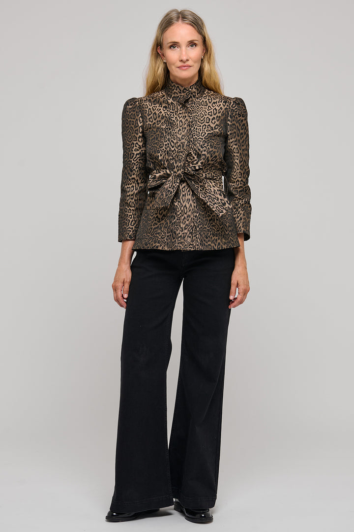 Dea Kudibal EllaDEA Leo Brown Jacquard Jacket 1581026, full length front view