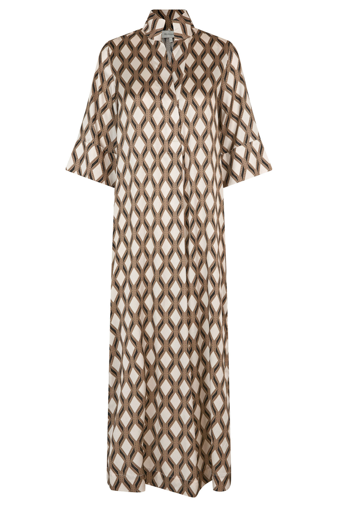 Dea Kudibal HelgaDEA Silk Kimono Dress Brillante Brown Print 0480425 5860 - Olivia Grace Fashion